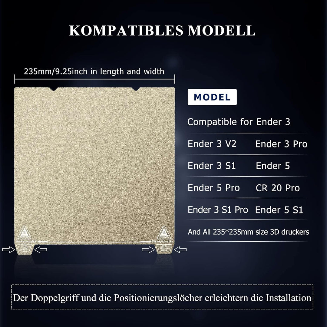 YOOPAI Doppelseitig Texturiert PEI Druckplatte 235x235mm, Magnetisch Spring Steel Druckbett für Crea
