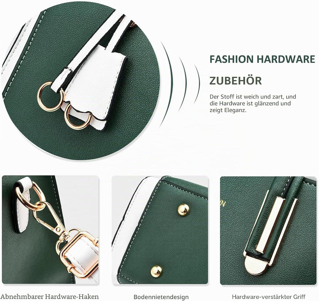 NICOLE &amp; DORIS Handtasche Damen Elegant Handtaschen Kontrastfarben Schultertasche Frauen Umhängetasc