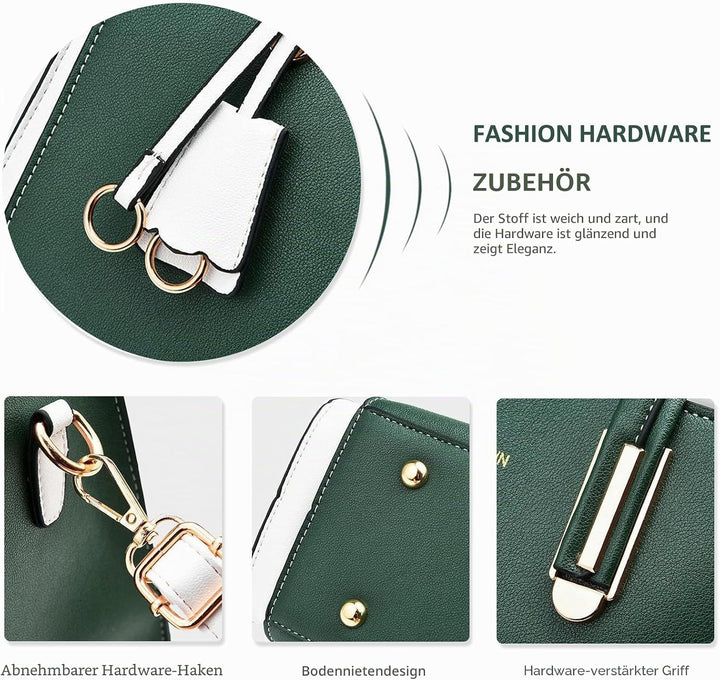 NICOLE &amp; DORIS Handtasche Damen Elegant Handtaschen Kontrastfarben Schultertasche Frauen Umhängetasc