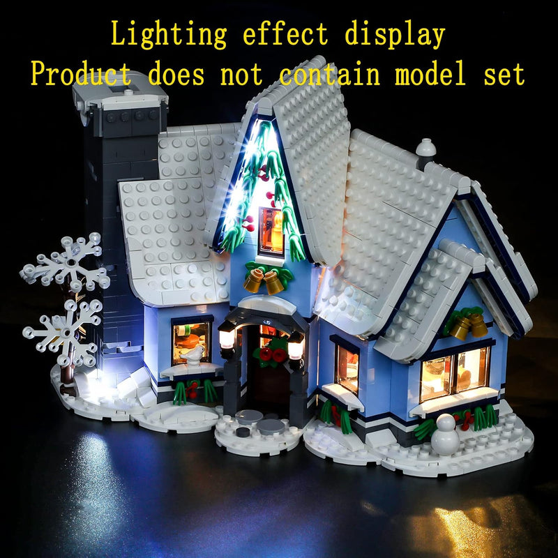 GEAMENT LED Licht-Set (Fernbedienung) Kompatibel mit Lego Winter Village Collections Santas Visit -