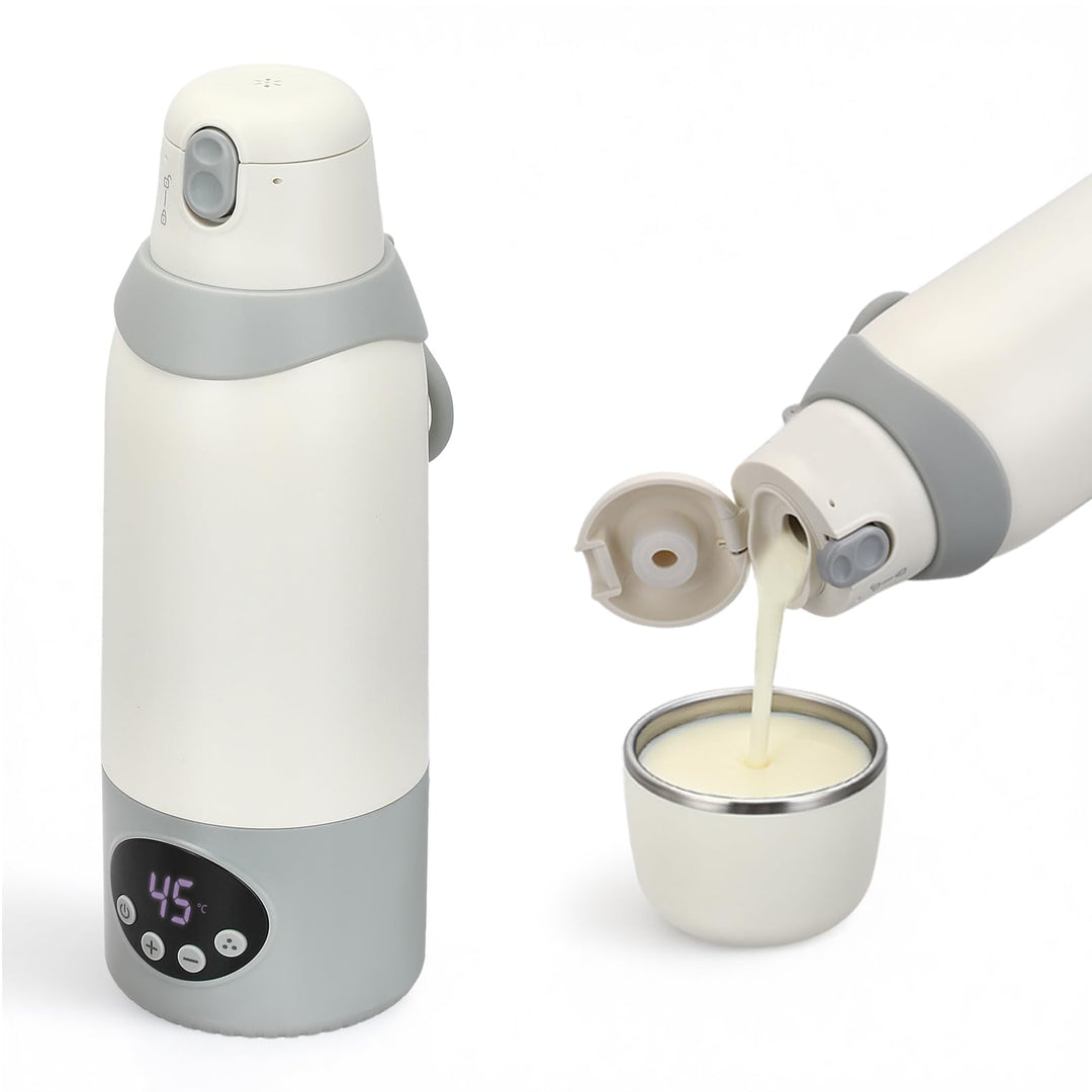 Tragbarer Flaschenwärmer mit 22 Temperaturstufen (37–100°C), 12000mAh Akku, Schnellheizung &amp; Pasteur