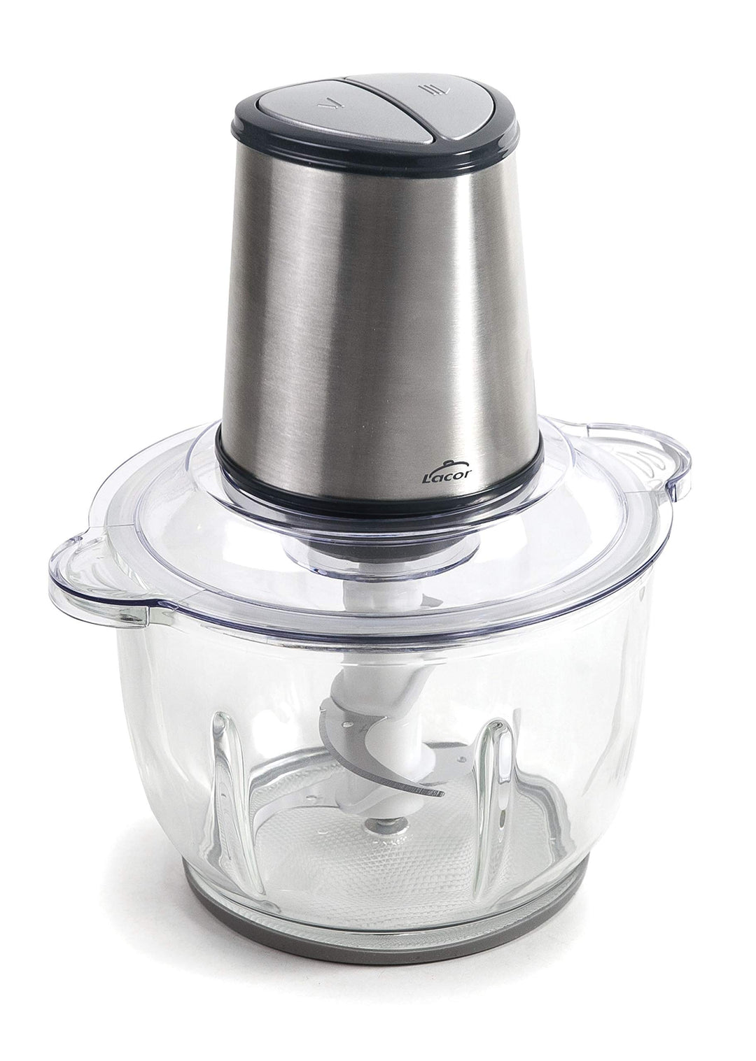 Lacor - 69073 - QUARTZ Elektro-Glashacker, 4 extrem widerstandsfähige Klingen, 2 Geschwindigkeiten,