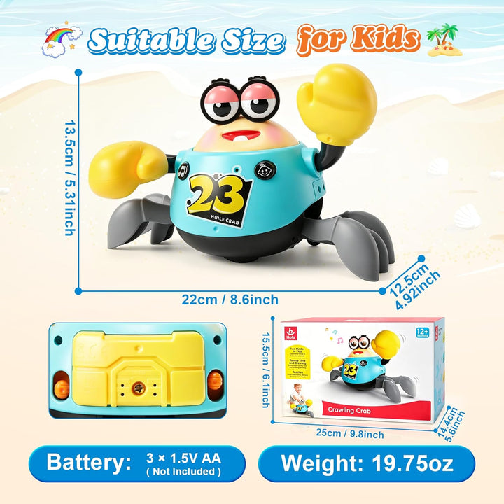 KETIEE Krabbe Baby Spielzeug 6-12 Monate, Interaktives Krabbelspielzeug, Automatisch Hindernissen Au