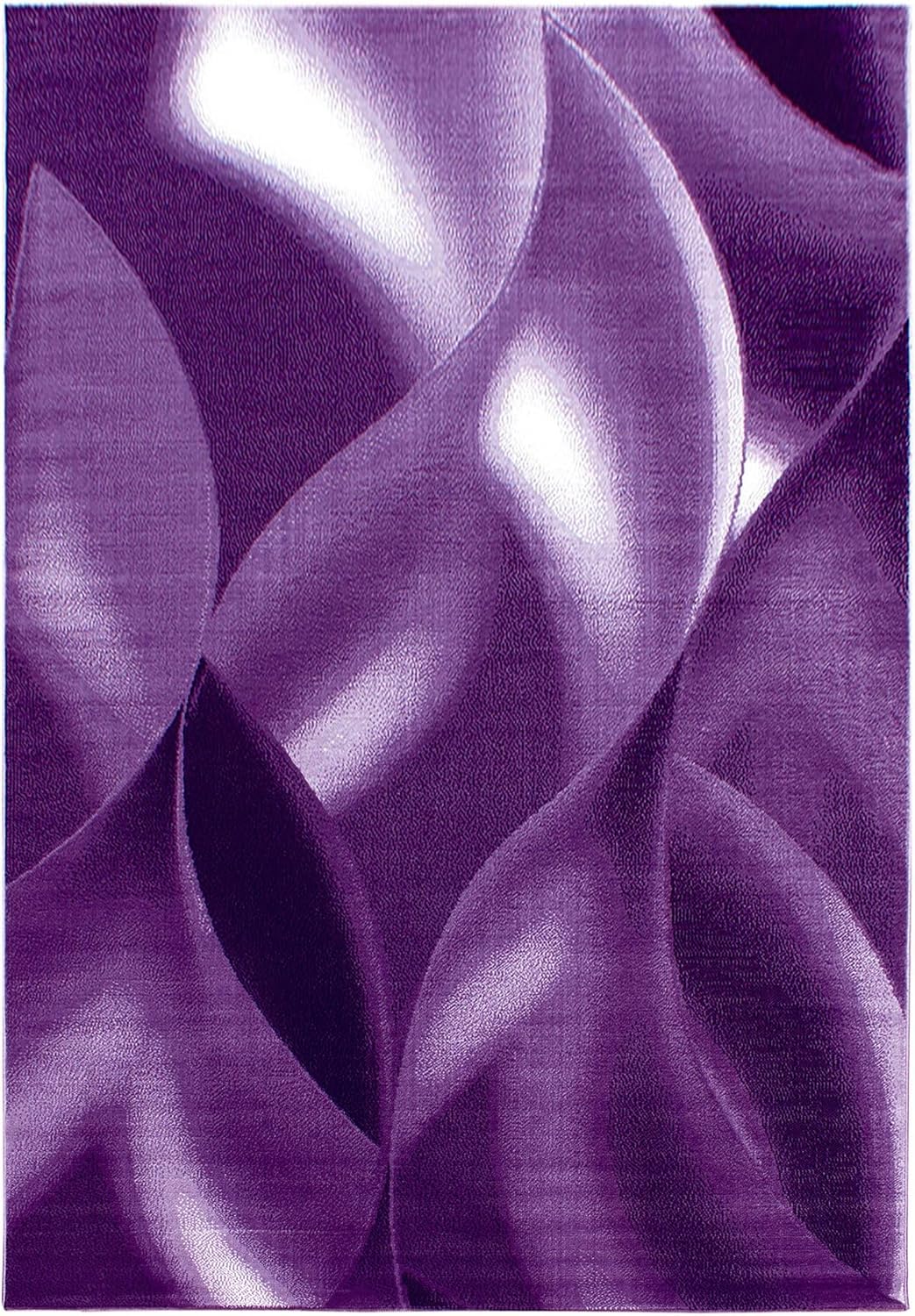 Carpetsale24 Teppich Wohnzimmer Abstrakten Wellen Mustern Lila Meliert 240 x 340 cm - Kurzflor Teppi
