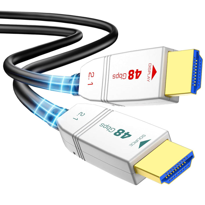 FeizLink 8K HDMI Glasfaser Kabel 30M, HDMI 2.1 Kabel 48Gbps High-Speed, 8K@60Hz 4K@120Hz Dynamic HDR
