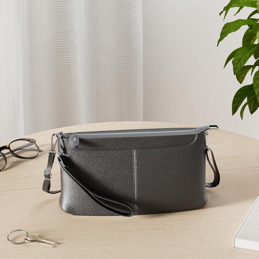 befen Clutch, Handgelenktasche aus echtem Leder, Wristlet, Geldbörse, kleine Crossbody-Umhängetasche