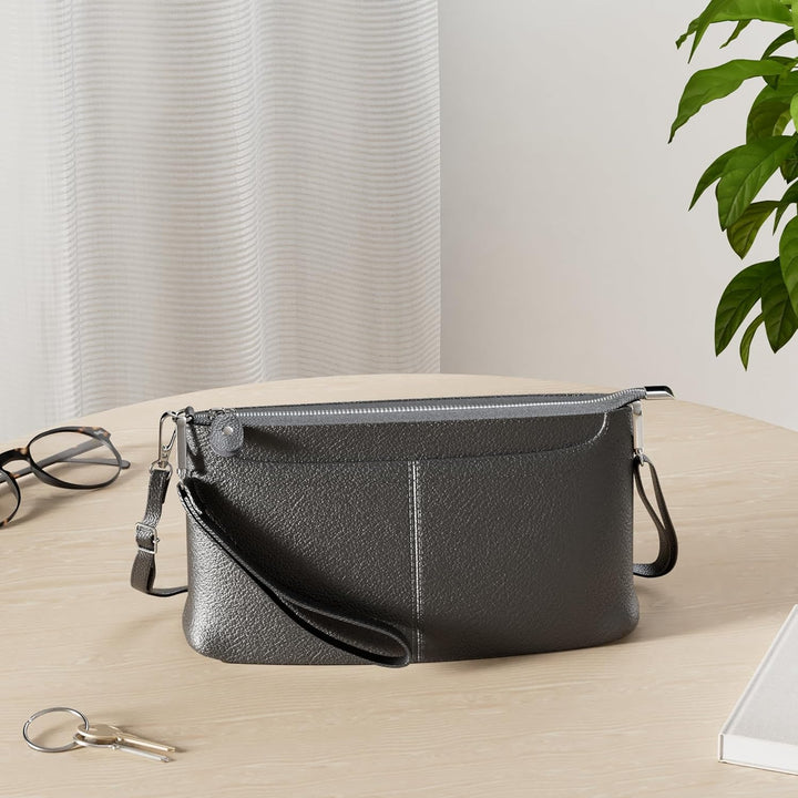 befen Clutch, Handgelenktasche aus echtem Leder, Wristlet, Geldbörse, kleine Crossbody-Umhängetasche