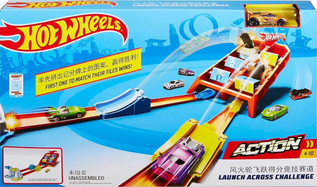 Hot Wheels GBF89 Powersprung Challenge Trackset, Spielzeug ab 4 Jahren