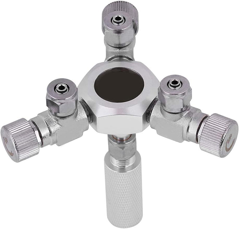 Pssopp Aquarium CO2 Splitter Verteiler 2 Wege 3 Wege CO2 Verteiler Regler Rückschlag Ventil Aluminiu
