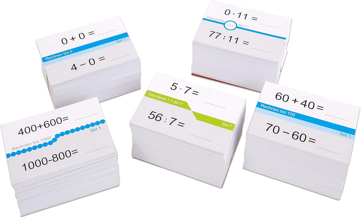 Betzold Selbstlernkarten Mathe in der Grundschule - 5er-Set Rechnen lernen Weiss, Weiss