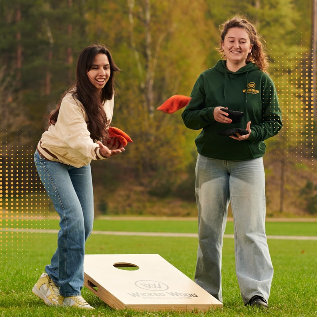 Cornhole Set – 120 x 60 cm - Sackloch Spiel – Wicked Wood – offiziell ACL-lizensiertes Set of Boards