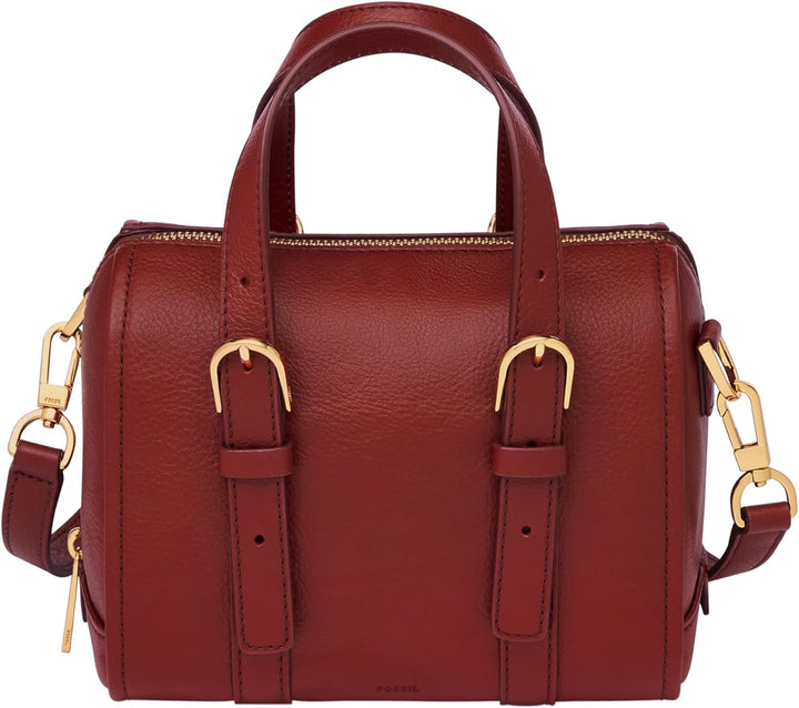 Fossil Damen Tasche Carlie LiteHide™ Leder Satchel Braun, Braun