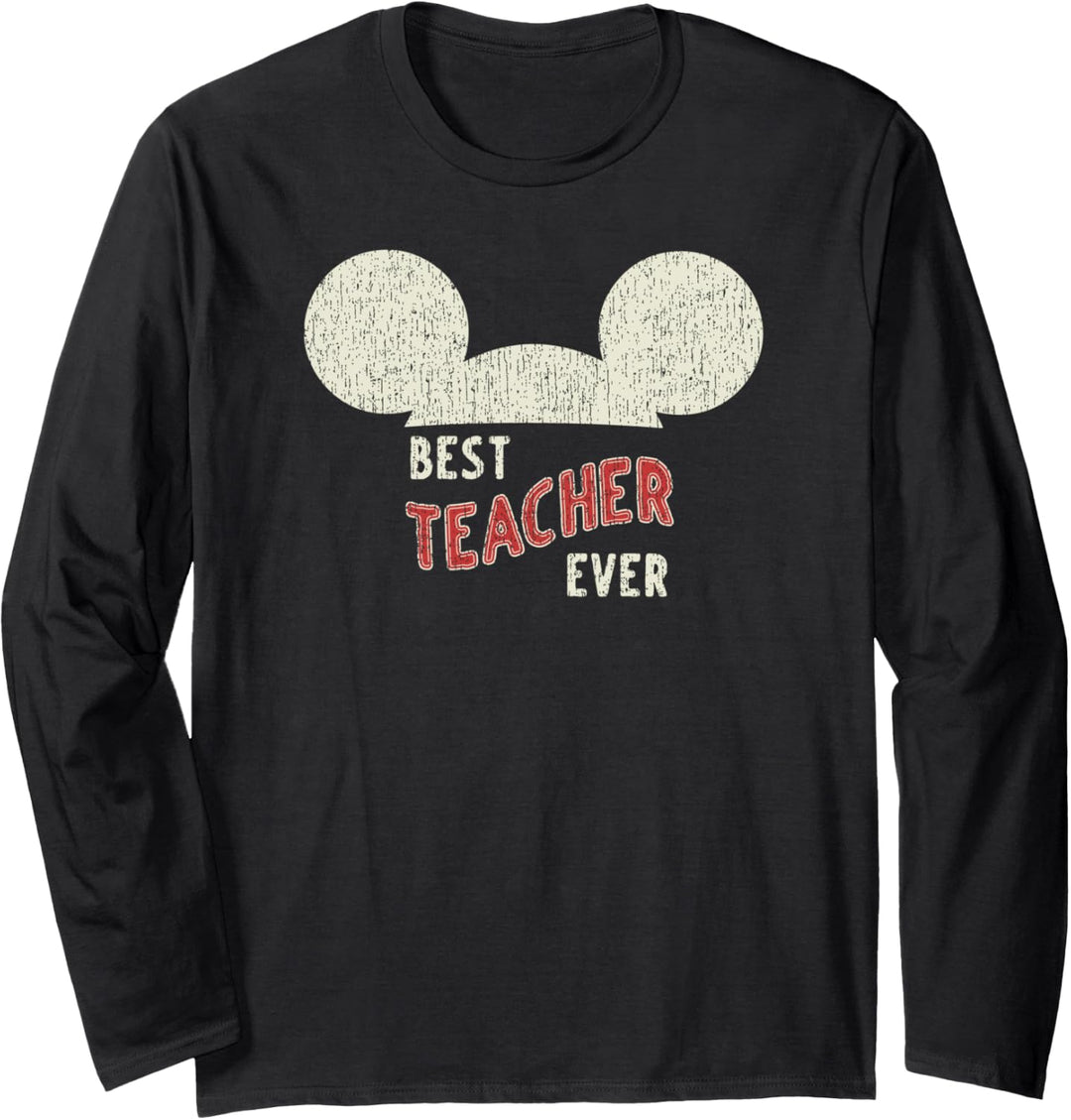 Disney Mickey Mouse Best Teacher Ever Langarmshirt