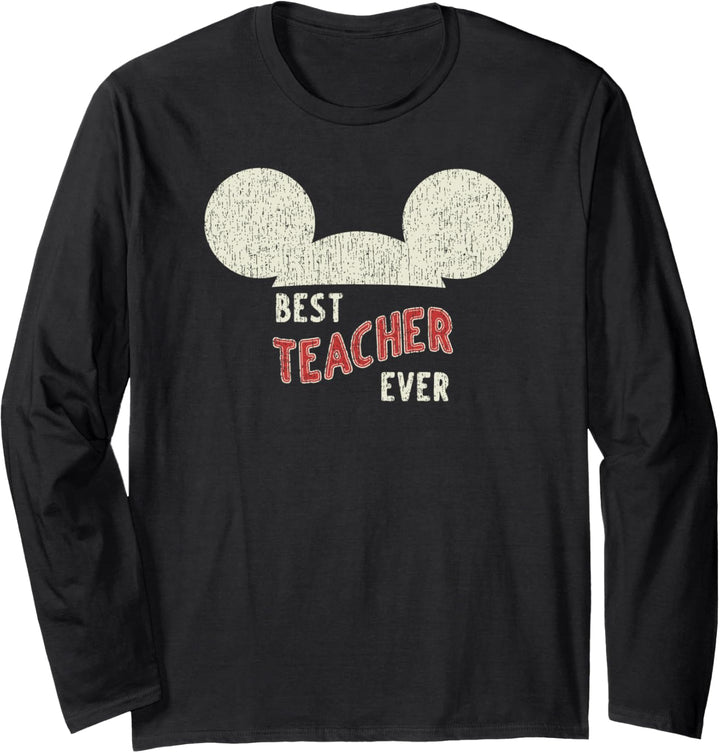 Disney Mickey Mouse Best Teacher Ever Langarmshirt