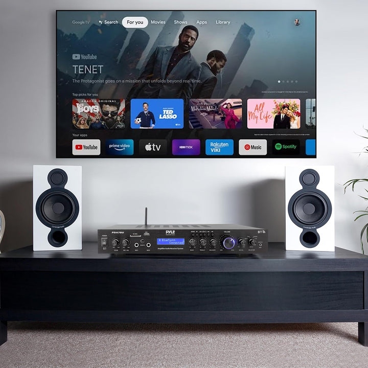 Pyle 200W HiFi Stereo Verstärker – 5-Kanal Receiver mit Radio & Bluetooth, MP3 USB/SD/AUX, Heimkino