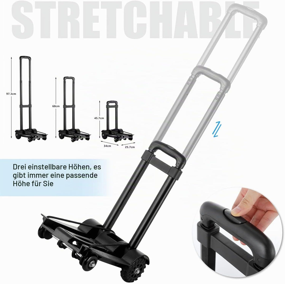 Meisax Mini Faltbare Sackkarre Klappbar Transportwagen 40KG Tragkraft, Leichte Klappbar Transportkar
