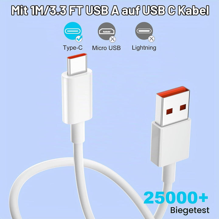 67W Turbocharge Ladegerät mit USB C Ladekabel für Xiaomi,2 Port 45W USB C Ladegerät USB Netzteile Sc