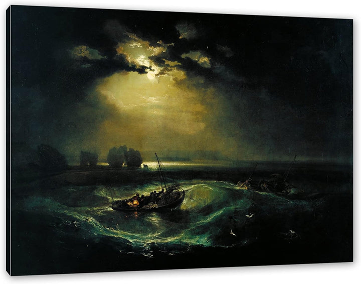William Turner - Fischer auf See als Leinwandbild / Grösse: 100x70 cm / Wandbild / Kunstdruck / fert