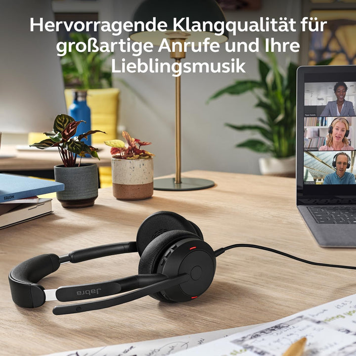 Jabra Evolve2 50 - USB-A/USB-C - schnurgebundenes Dual Headset Zertifiziert für Microsoft Teams Ster