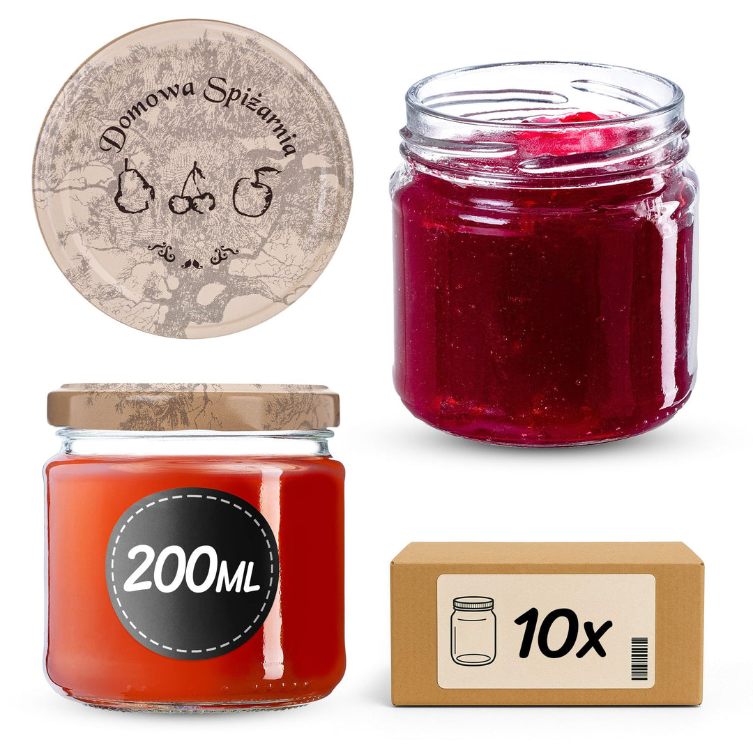 KADAX 10er Set Einmachgläser 200ml TO66, Marmeladengläser Vorratsgläser Mason Jar mit Schraubdeckel,