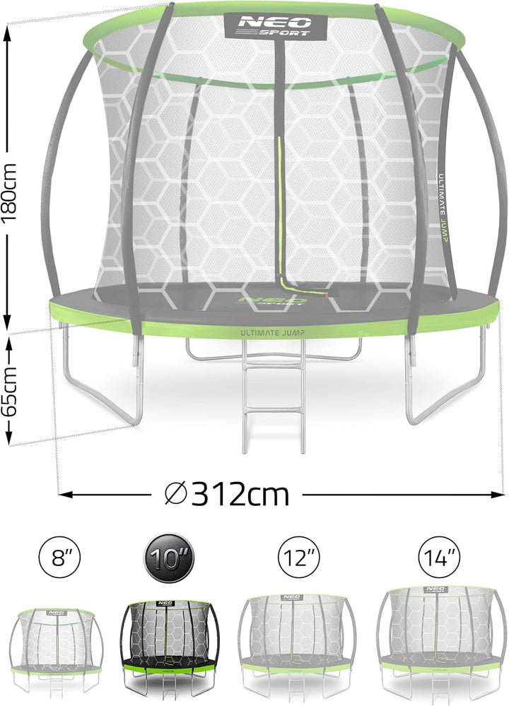 Neo-Sport Trampolin Outdoor Kinder Gartentrampolin Sicherheitsnetz Innen Leiter Gepolsterte Stangen