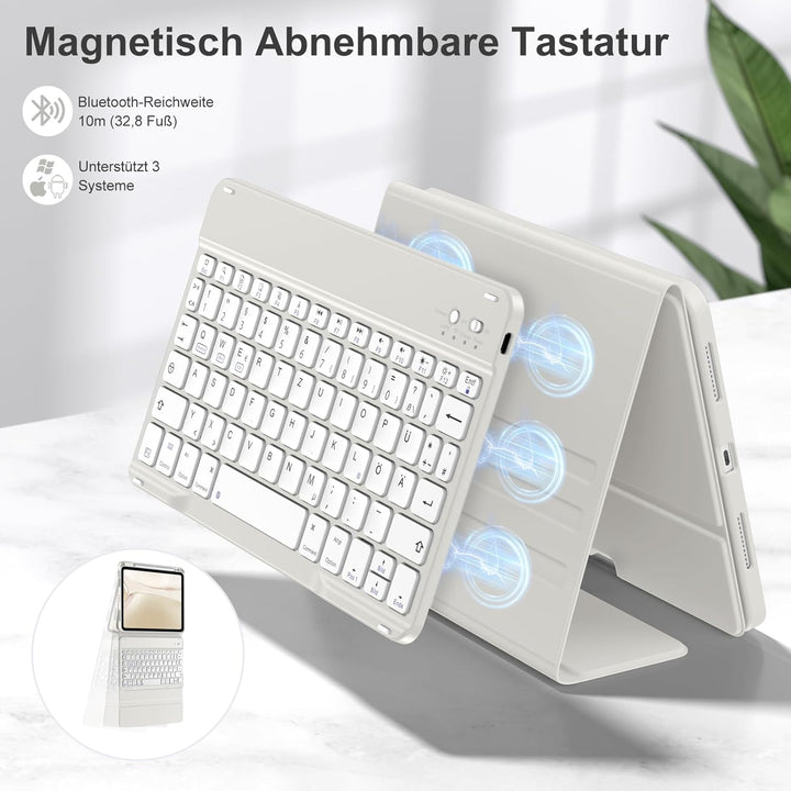 Hülle mit Tastatur für iPad Air 11 Zoll M3 2025 M2 2024/Air 5 Generation 2022 4 Gen 2020 10,9 Zoll,