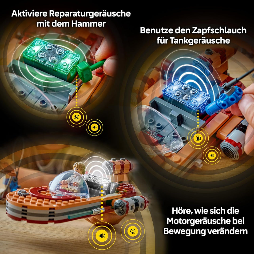 LEGO Star Wars 75420 SMART Play: Lukes Landspeeder - Kompatibles Interaktives Spielzeug inkl. SMART