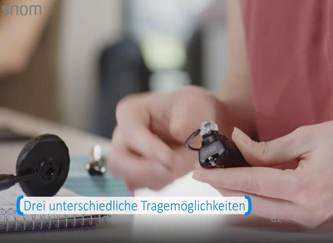 Snom A170 DECT-Headset (HD-Audioqualität, Rauschunterdrückung, 3 Tragevarianten, DECT mit grosser Re