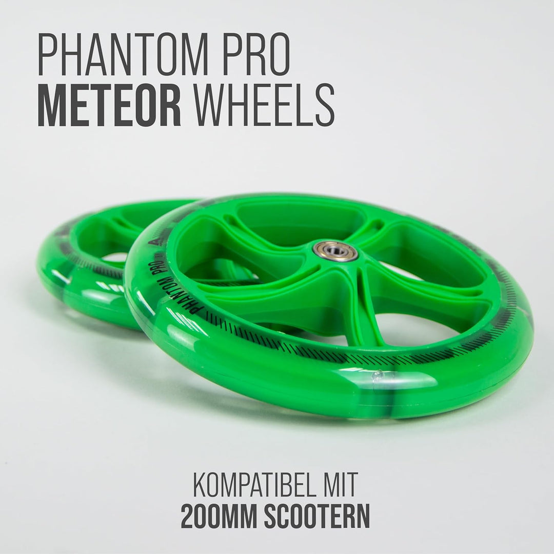 Apollo City Scooter 200mm Ersatzräderset - Pro Wheels mit ABEC 7 Kugellager, Roller Rad Ersatz-Räder