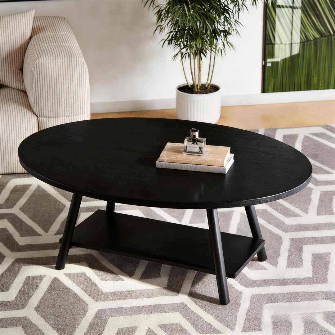 Hawthyhome Runde Beistelltisch 2-Tier Couchtisch Tisch mit Stauraum Moderner Massivholztisch Metallr