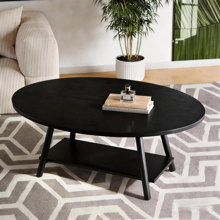 Hawthyhome Runde Beistelltisch 2-Tier Couchtisch Tisch mit Stauraum Moderner Massivholztisch Metallr