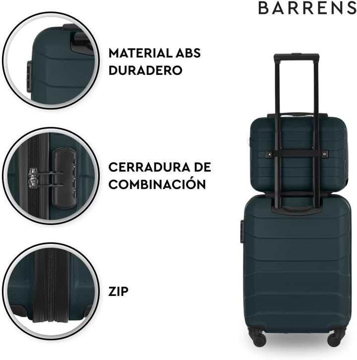 BARRENS Kabinenkoffer + Reisekosmetikkoffer Set | Handgepäck | Kabinenkoffer 55x40x20cm 34l | Kosmet