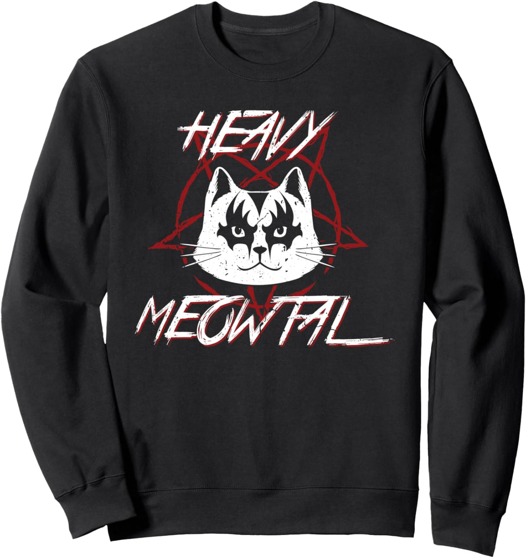 Heavy meowtal funny cat metalhead heavy metal music Sweatshirt