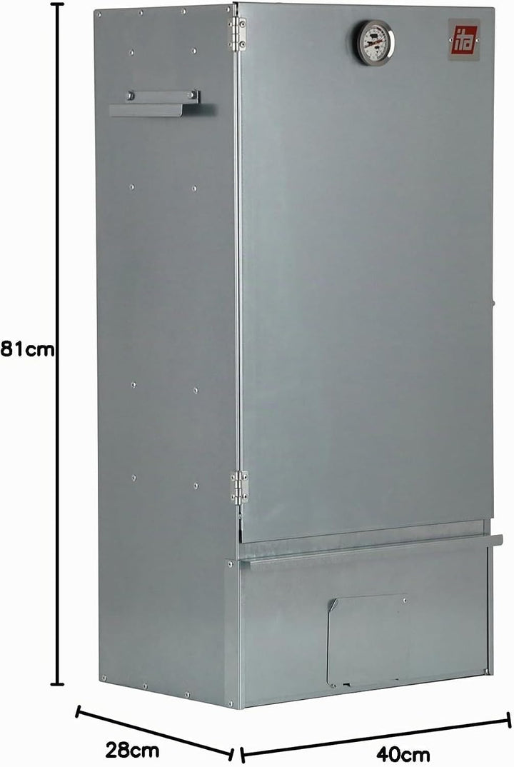 ITA Elektrischer Räucherofen 7005 - Premium Räucherschrank aus Edelstahl 81 cm mit Elektroheizung -
