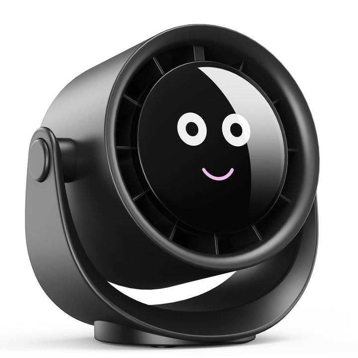 USB Ventilator, Kleiner Tischventilator mit 5 Geschwindigkeiten, LED Display, 360° Drehung Ventilato