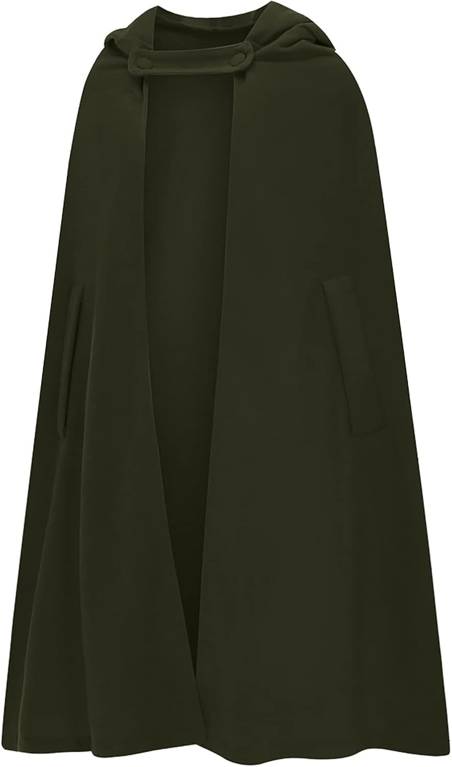 Lange Umhang mit Kapuze DamenVintage Einfarbig Poncho RobeHalloween KostümLeichte TrenchcoatWinddich