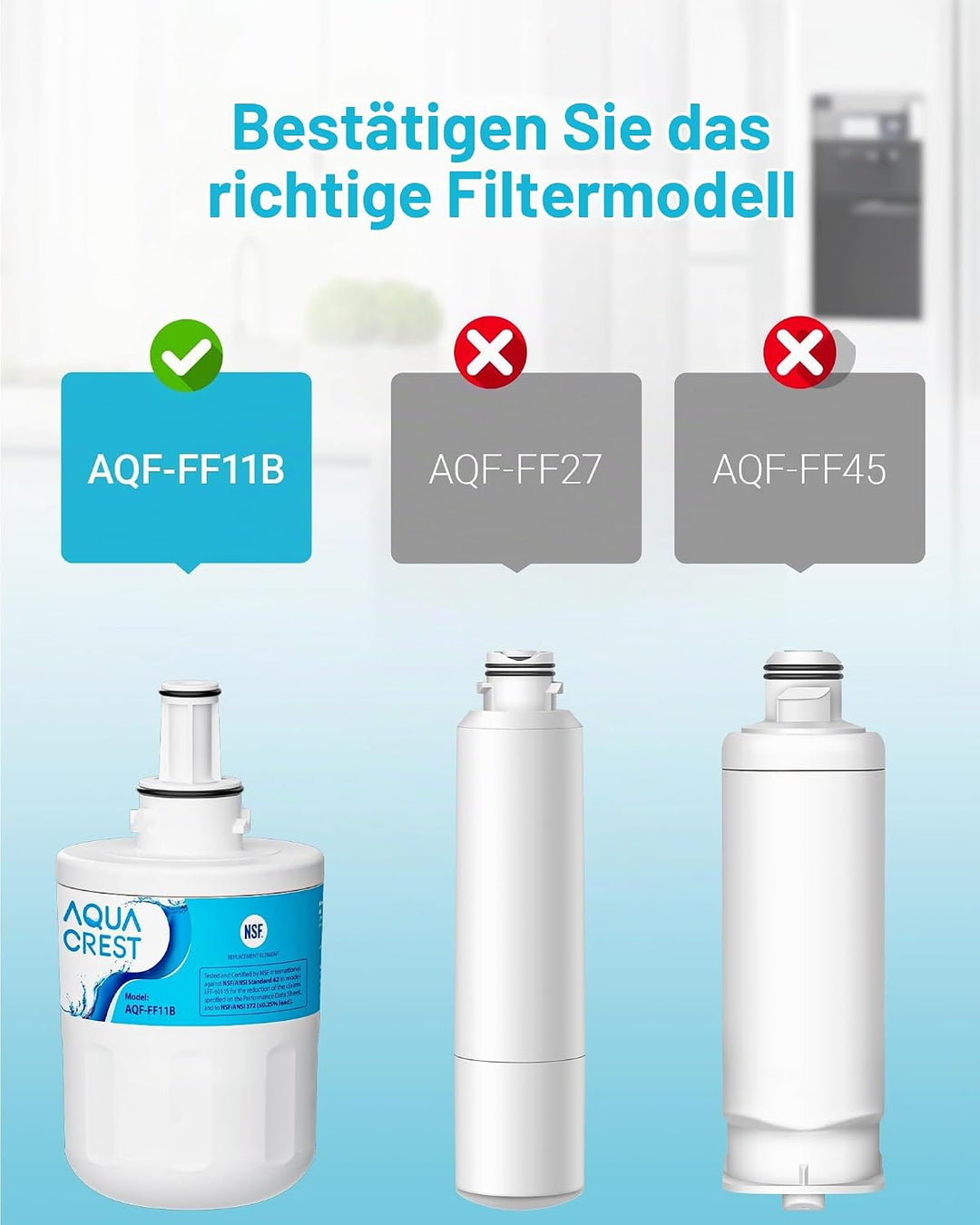 AQUACREST DA29-00003G Kühlschrank Wasserfilter, Kompatibel mit Samsung Aqua Pure Plus DA29-00003G, D