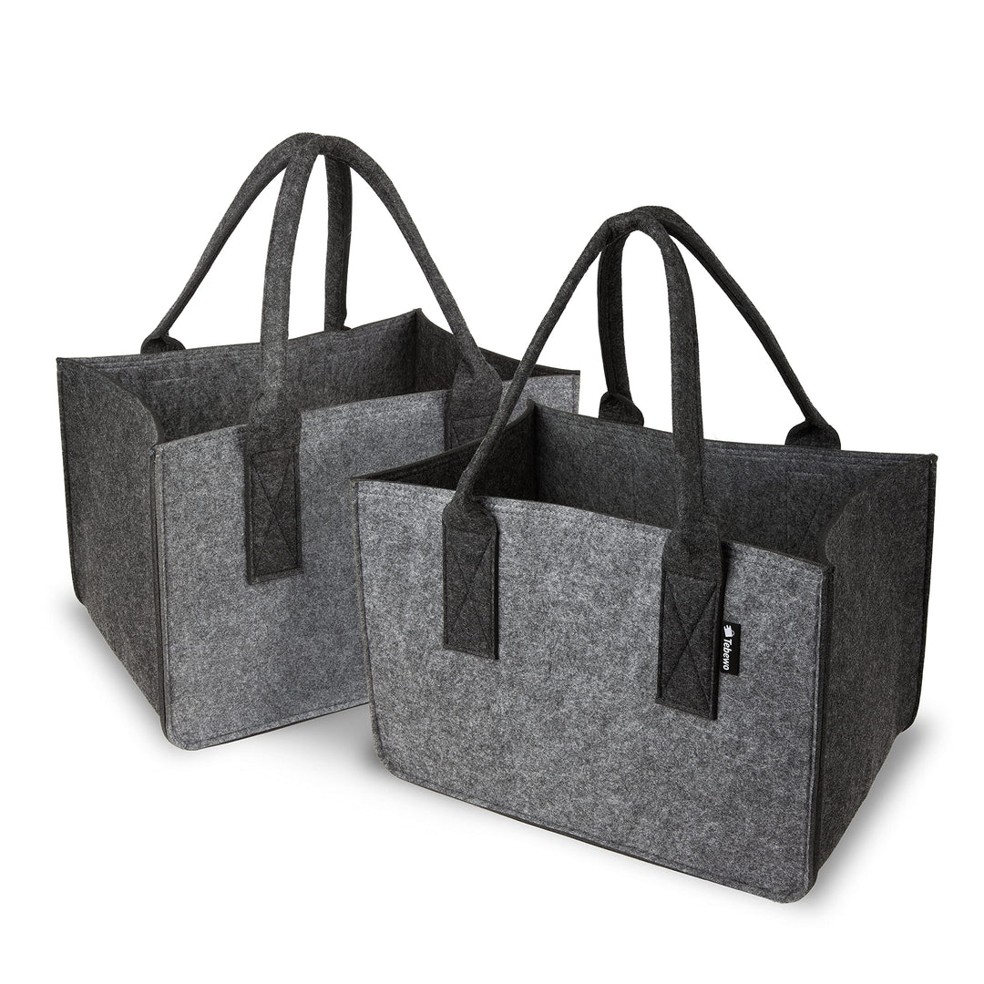 Tebewo 2er-Set Filztasche - praktische Einkaufstasche im Doppelpack - Shopping Bag - Einkaufskorb au