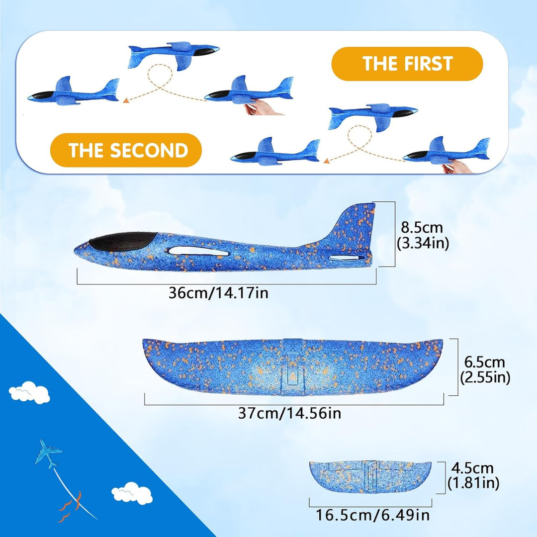 Styroporflieger - 4 Stück Kinder Flugzeuge, Wurfgleiter aus Styropor, Flugzeug Spielzeug für Kinder