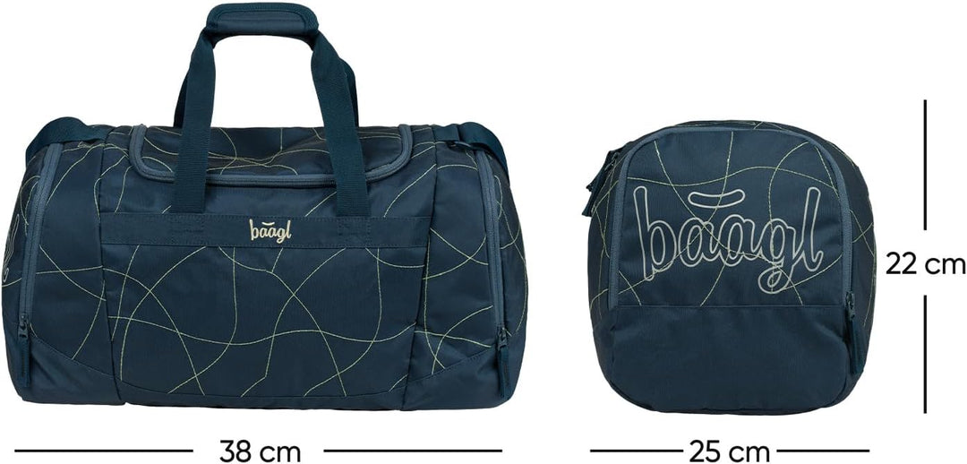 Baagl Sporttasche Jungen Reisetasche Kinder mit Schuhfach 25 l - Wave | Diese stylische Tasche für S