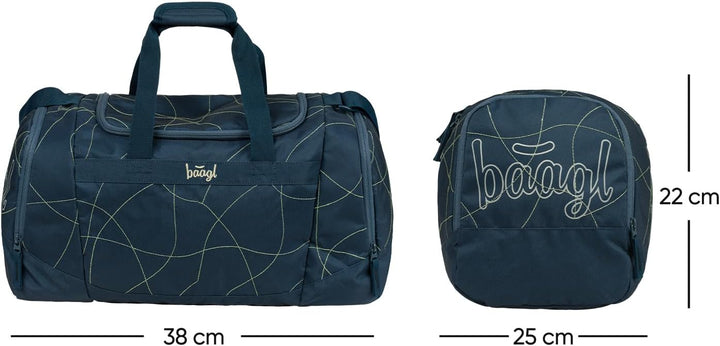 Baagl Sporttasche Jungen Reisetasche Kinder mit Schuhfach 25 l - Wave | Diese stylische Tasche für S