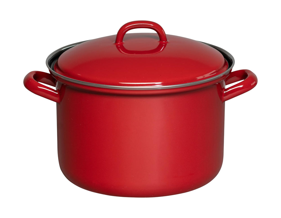 Riess, 0123-020, Fleischtopf mit Deckel 18cm, 2.5L, Classic, COLOR ROT, LBH 25,3 x 19,5 x 17,2cm, Ge
