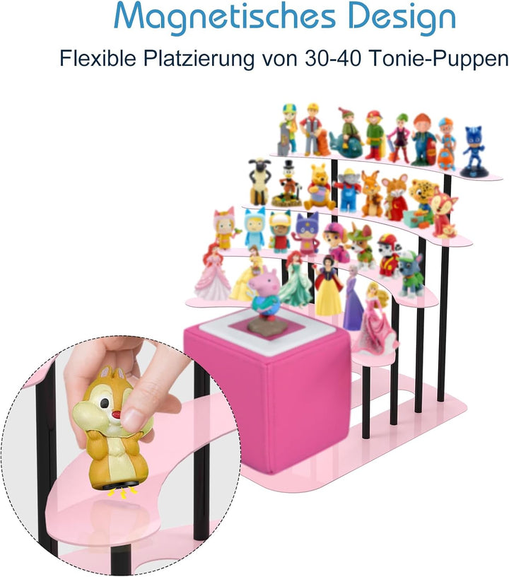 Regal für Tonie, Metall Display ständer für Toniebox，Aufbewahrungsregal für 30–40 Figuren , kinderzi