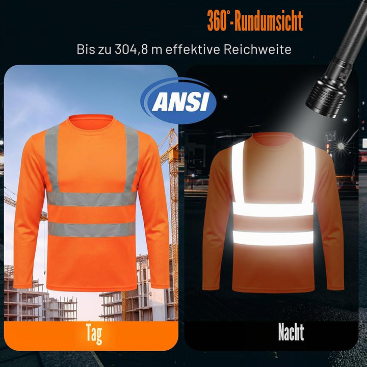 HYCOPROT Warnschutz T-Shirt Warnweste Reflektierend Warnweste Atmungsaktiv Leicht Kurzarmshirt Kurza