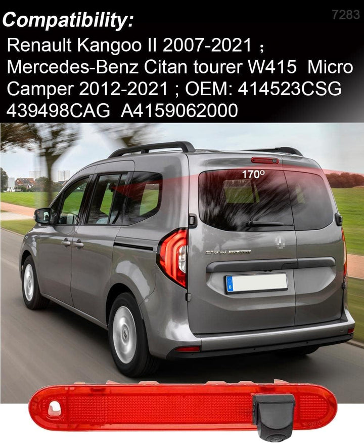 Auto Drittes Dach Original-Bremslicht-Rückfahrkamera, Ersatz für Kangoo II 2007-2021/Benz Citan Tour