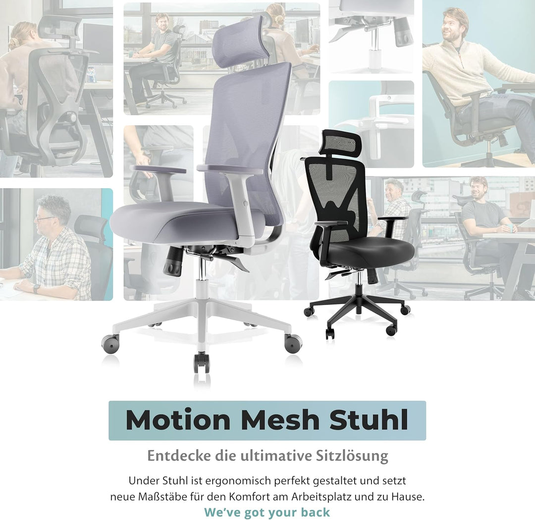 Backerz Bürostuhl Ergonomisch - Bürostühle 150kg, NEN 1335 Zertifiziert - Office Schreibtischstuhl -