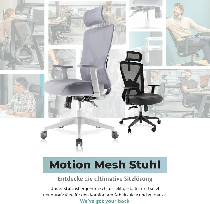 Backerz Bürostuhl Ergonomisch - Bürostühle 150kg, NEN 1335 Zertifiziert - Office Schreibtischstuhl -