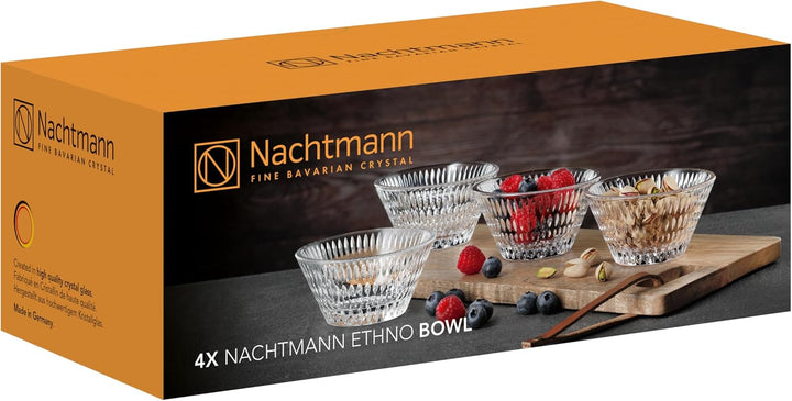 Nachtmann Ethno Schalen-Set, Snackschalen, 11 cm, 4-teilig, Kleine Schälchen aus Kristallglas für Sn