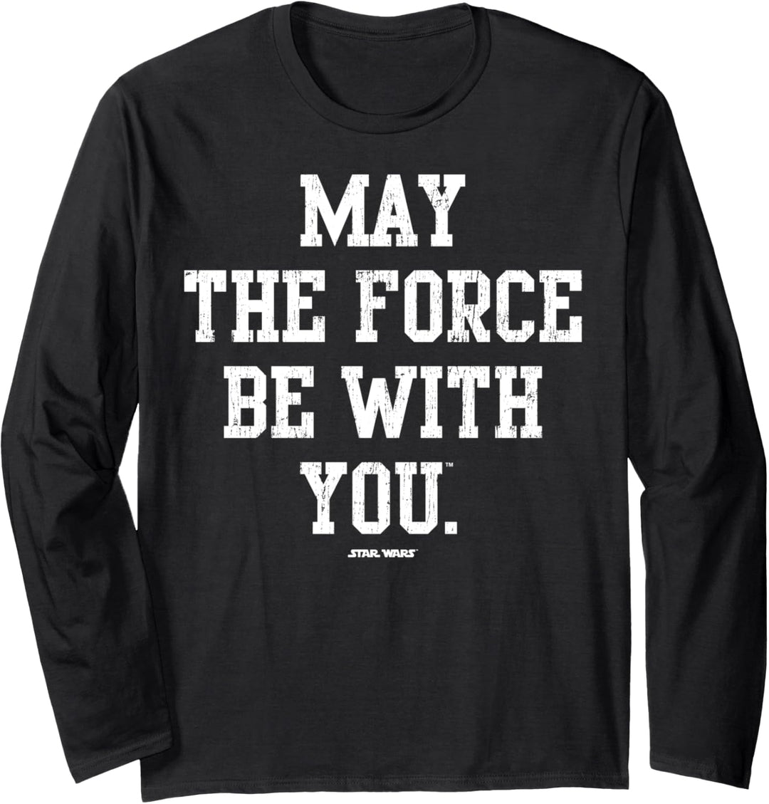 Star Wars Force Be With You Block Text Langarmshirt