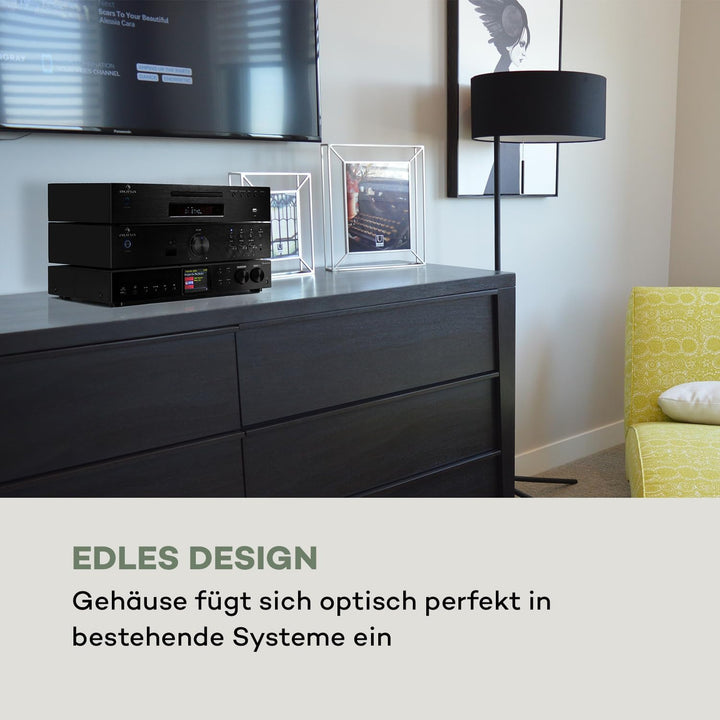 auna iTuner Internet Radio mit DAB+, HiFi Receiver, Internetradio mit CD Player, FM Radio, Digital H